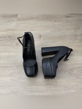 Women's Mary Jane Platform Heel Pumps 5.5" Block Heel